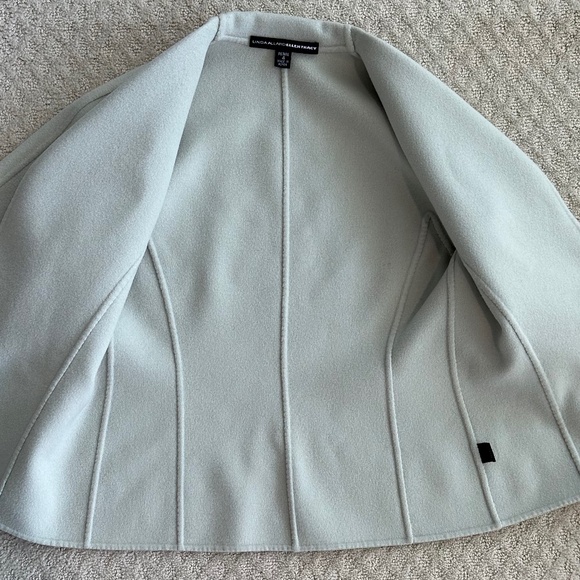 Linda Allard Ellen Tracy 100% Wool Open-Front Jacket Light Gray 4P Cozy Fall - Picture 4 of 10